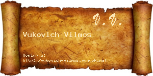 Vukovich Vilmos névjegykártya